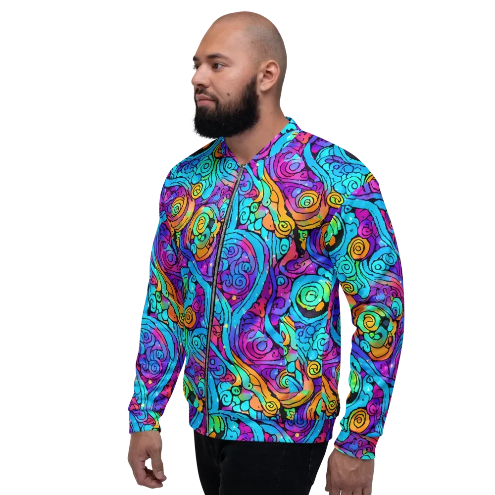 Colorstorm Spirals on Bomber Jacket — Left