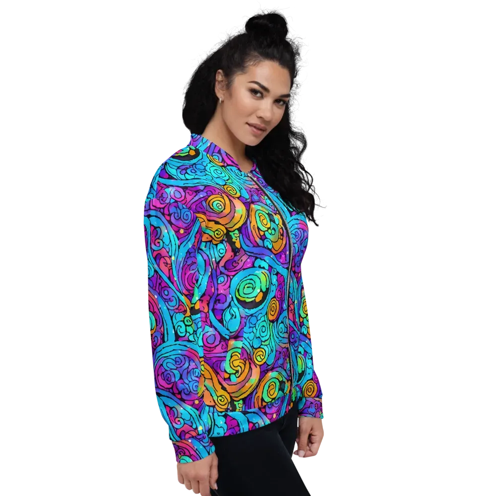 Colorstorm Spirals on Bomber Jacket — Right