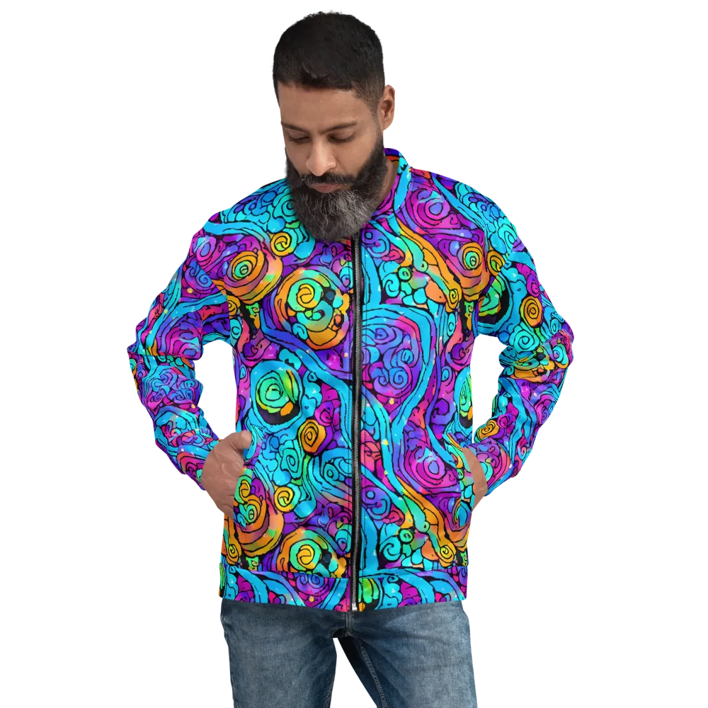Colorstorm Spirals on Bomber Jacket — Front