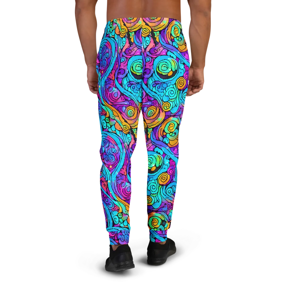 Colorstorm Spirals on Men's Joggers — Back