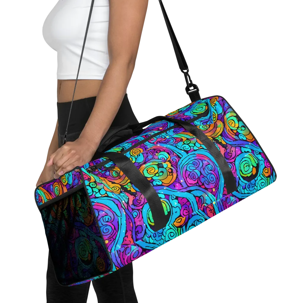 Colorstorm Spirals on Duffle Bag — Front