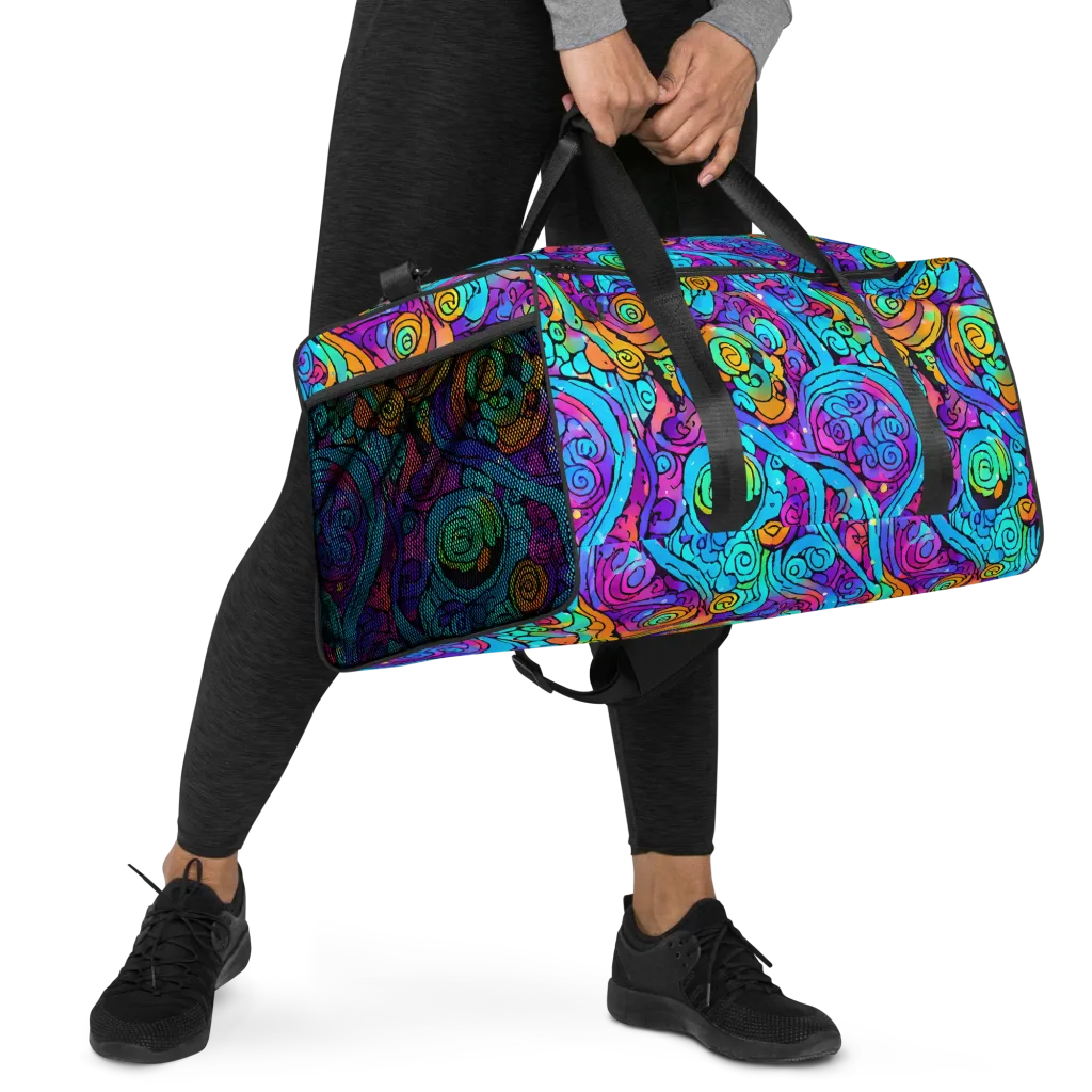 Colorstorm Spirals on Duffle Bag — Right Front