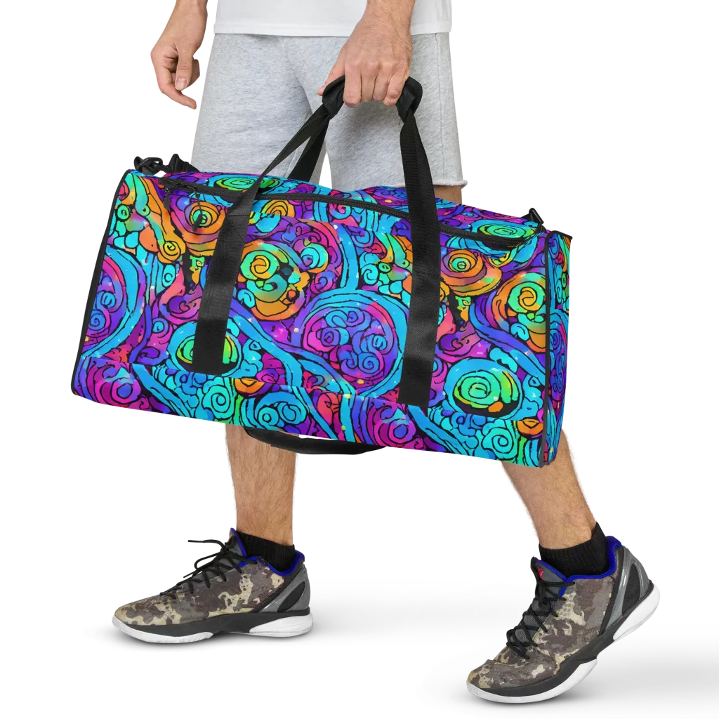 Colorstorm Spirals on Duffle Bag — Front