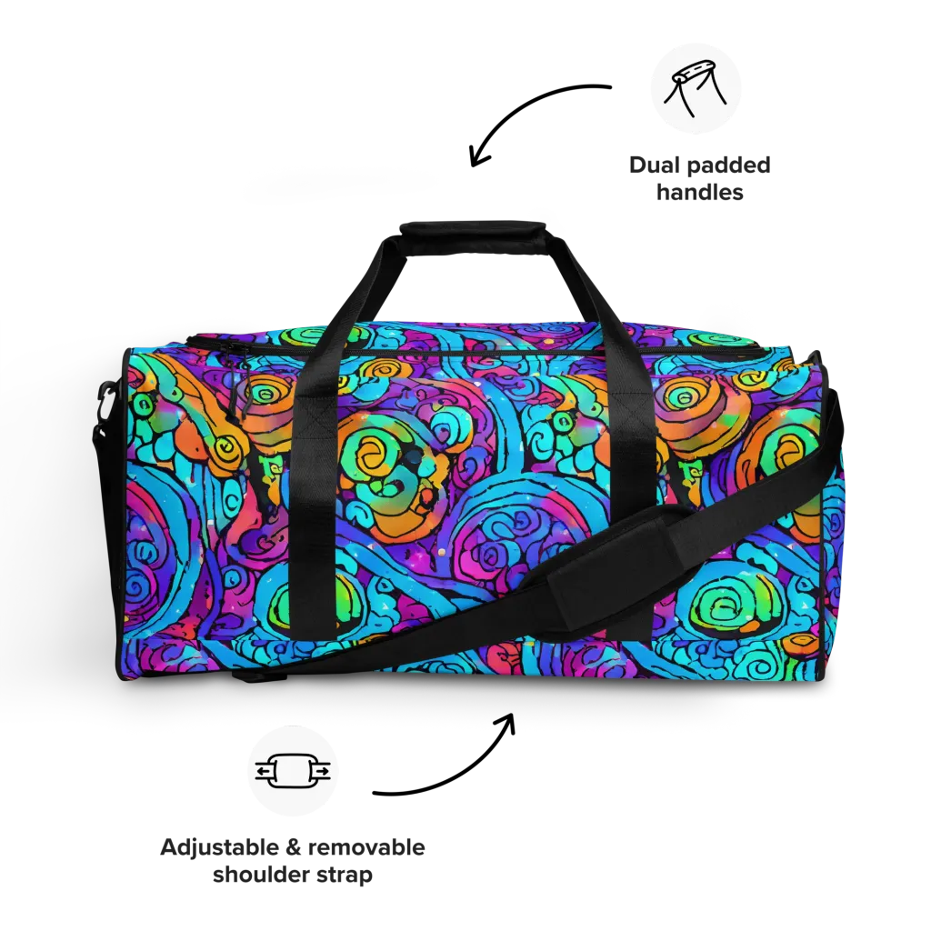Colorstorm Spirals on Duffle Bag — Front