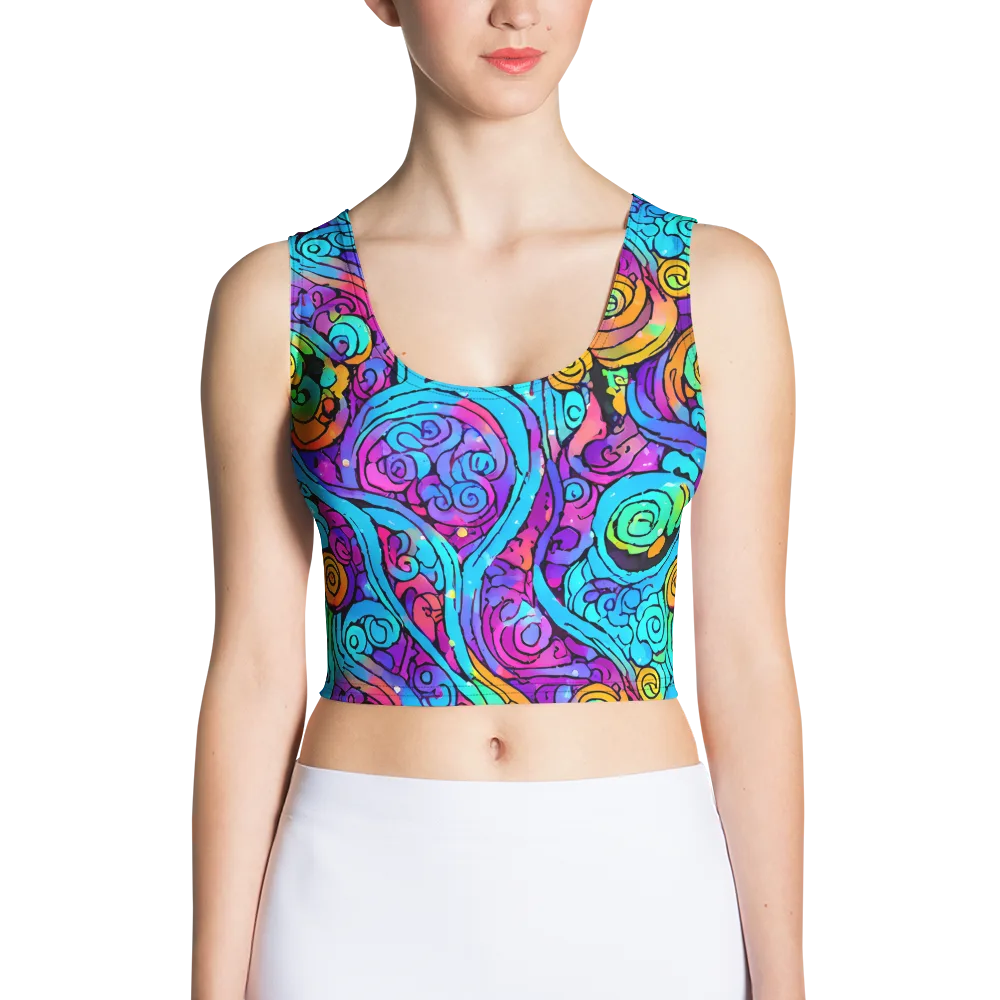 Colorstorm Spirals on Crop Top — Front