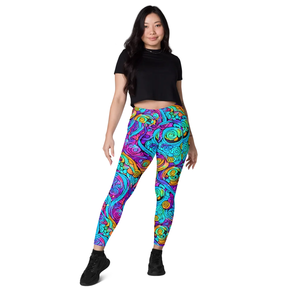 Colorstorm Spirals on Leggings with Pockets — Front