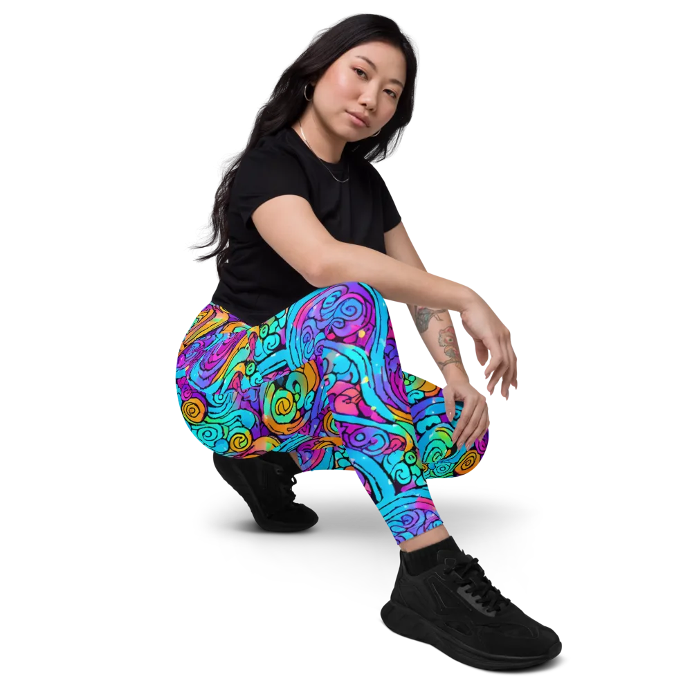 Colorstorm Spirals on Leggings with Pockets — Right Front