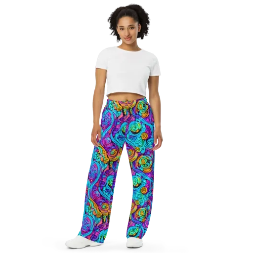 Colorstorm Spirals on a Wide-Leg Pants