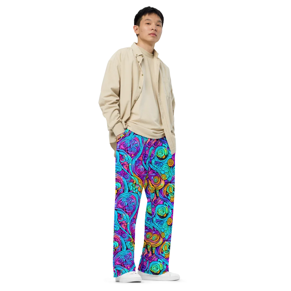 Colorstorm Spirals on Wide-Leg Pants — Right Front