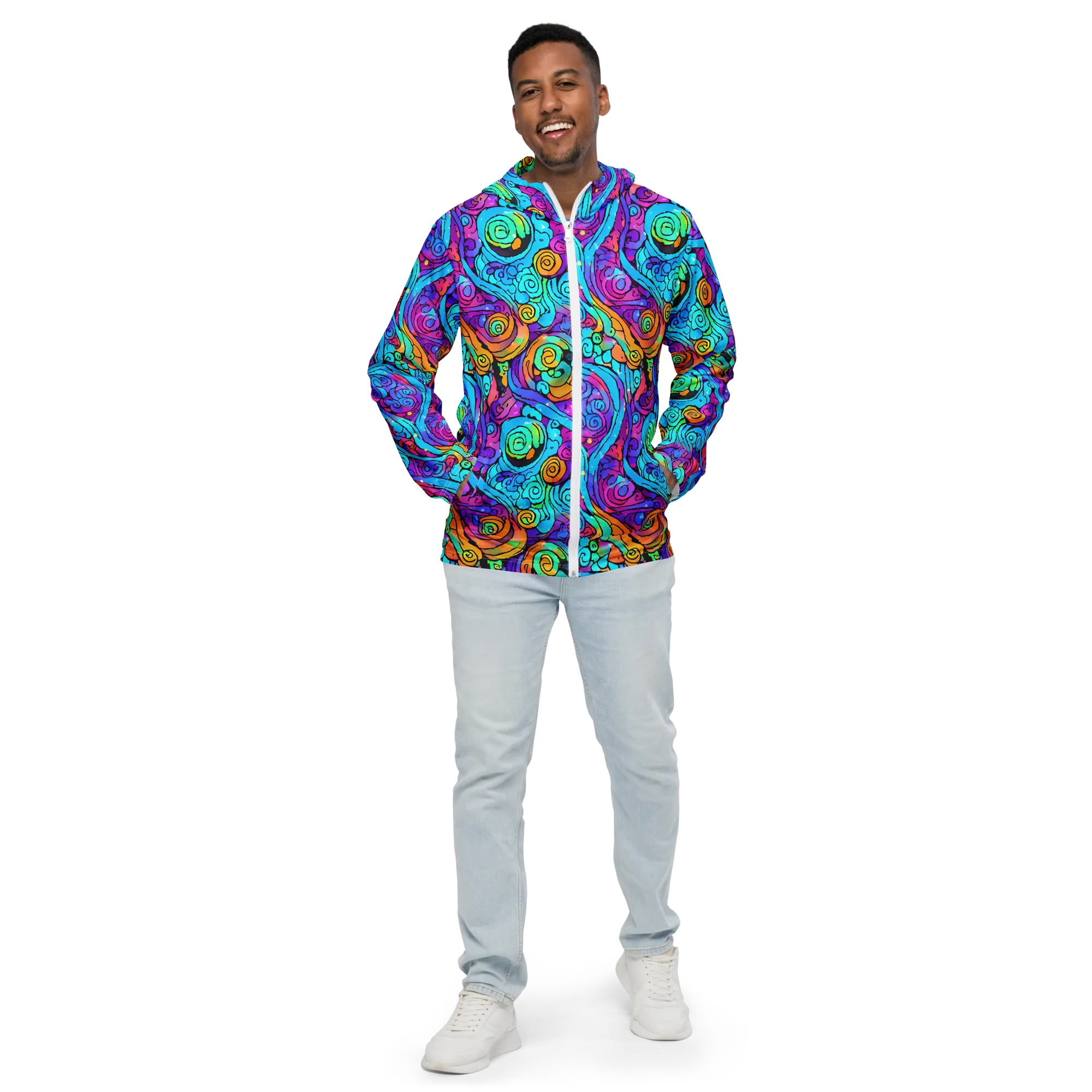 Colorstorm Spirals on Men's Windbreaker — Front