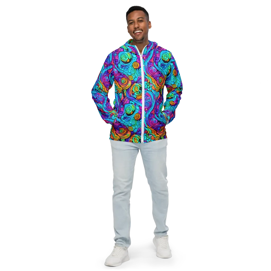 Colorstorm Spirals on Men's Windbreaker — Front