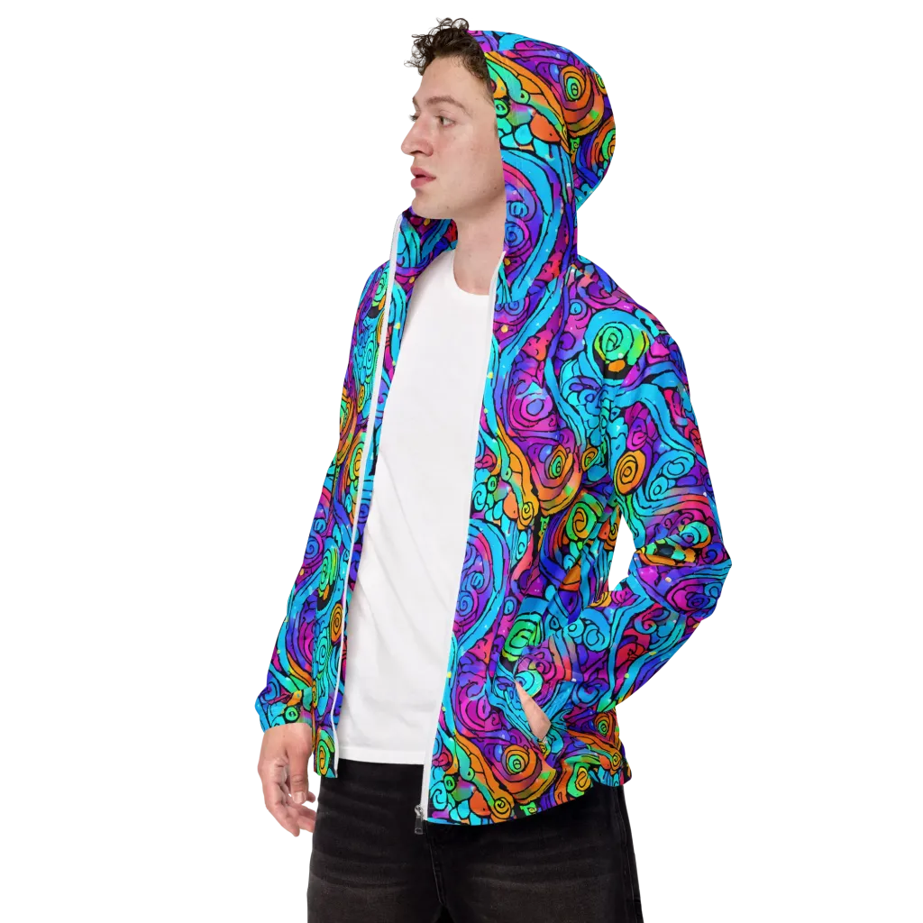 Colorstorm Spirals on Men's Windbreaker — Left Front