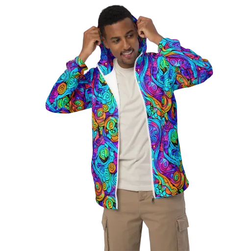 Colorstorm Spirals on a Men's Windbreaker