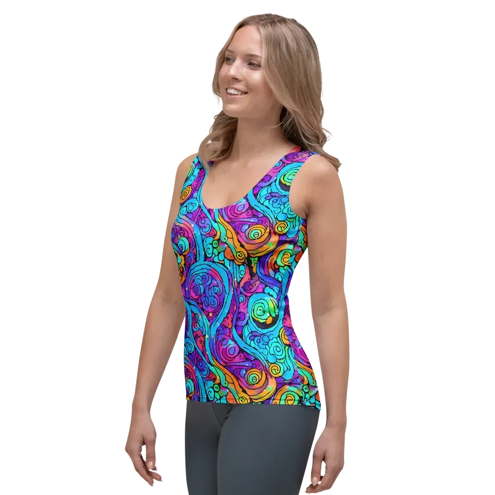 Colorstorm Spirals on Women's Tank Top — Left Front