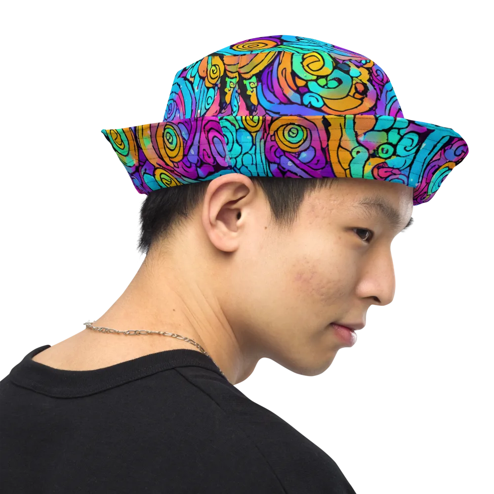 Colorstorm Spirals on Reversible Bucket Hat — Right Outside