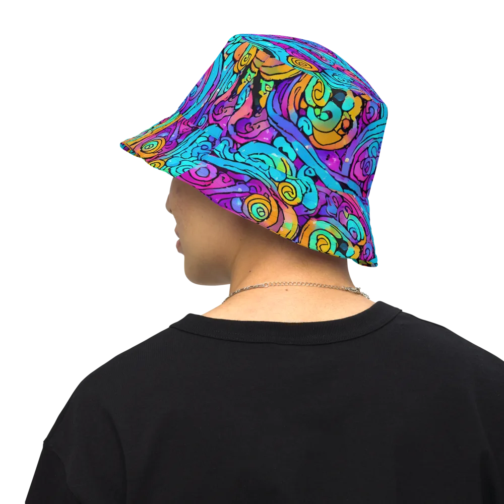 Colorstorm Spirals on Reversible Bucket Hat — Back Inside