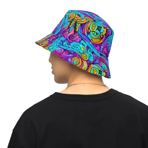 Colorstorm Spirals on a Reversible Bucket Hat