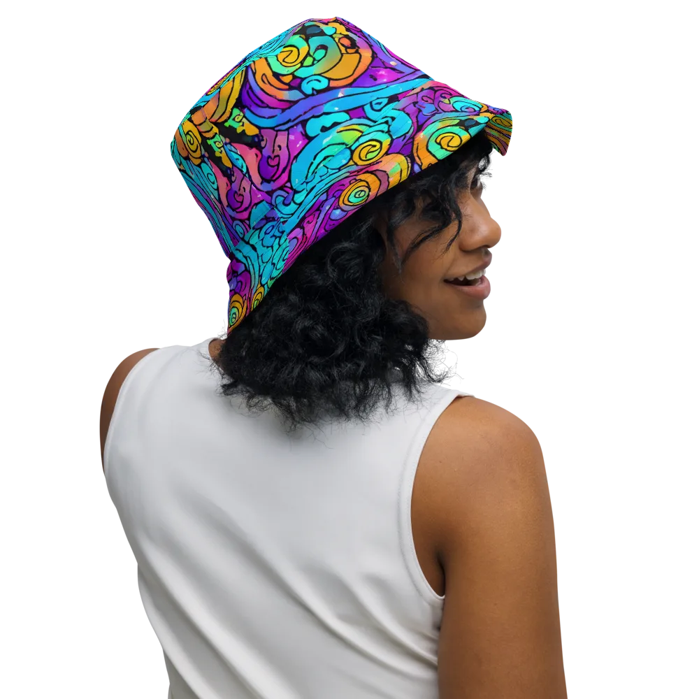 Colorstorm Spirals on Reversible Bucket Hat — Right Outside