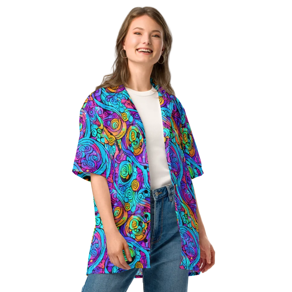 Colorstorm Spirals on Button Shirt — Front