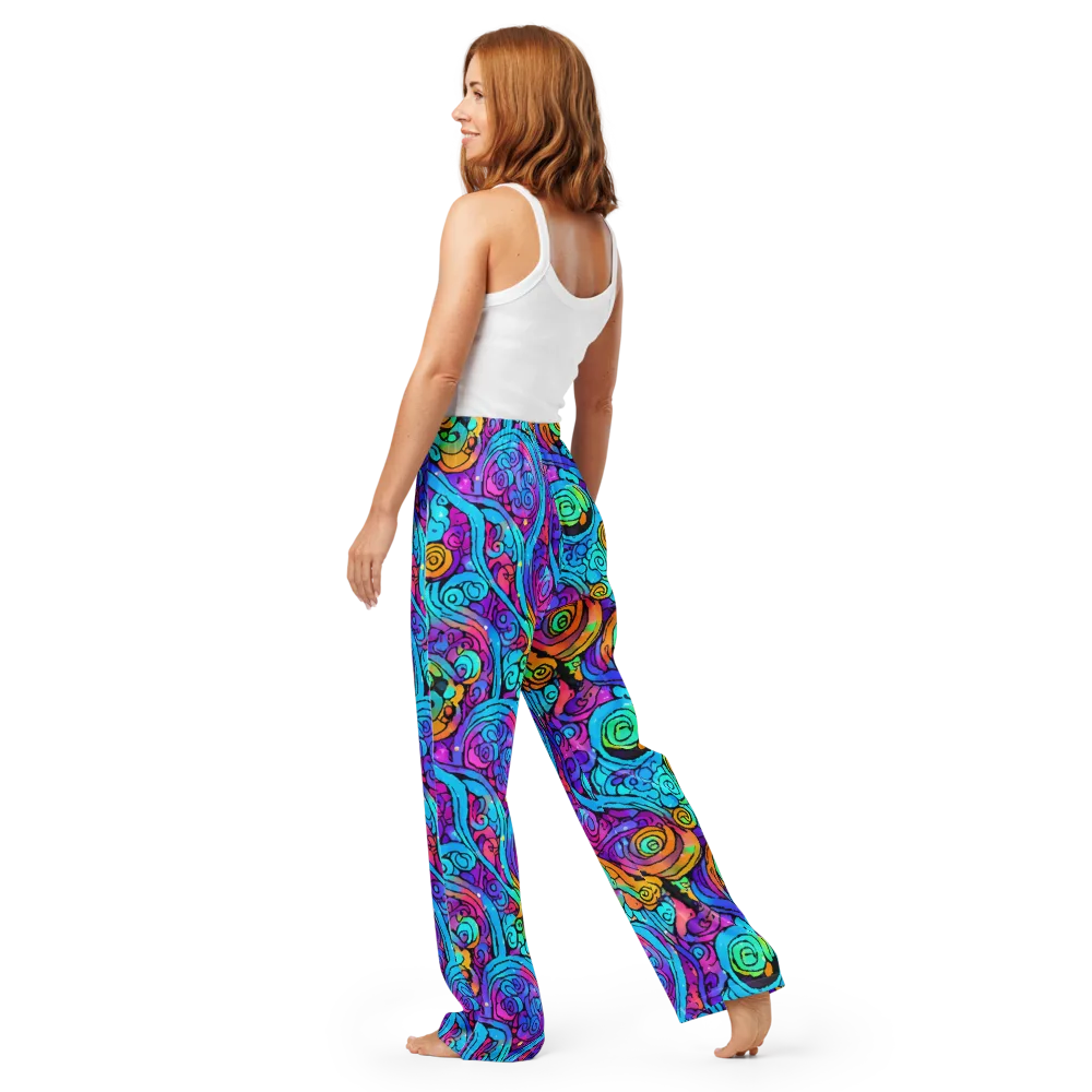 Colorstorm Spirals on Women's Pajama Pants — Back