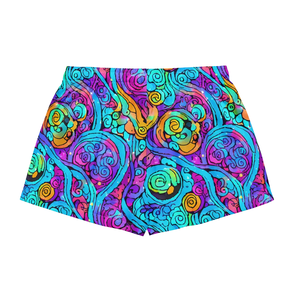 Colorstorm Spirals on Women's Pajama Shorts — Back