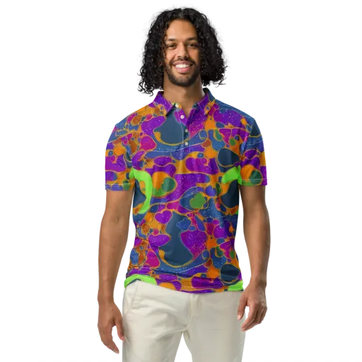 Vivid Bioform on a Men's Slim Fit Polo Shirt