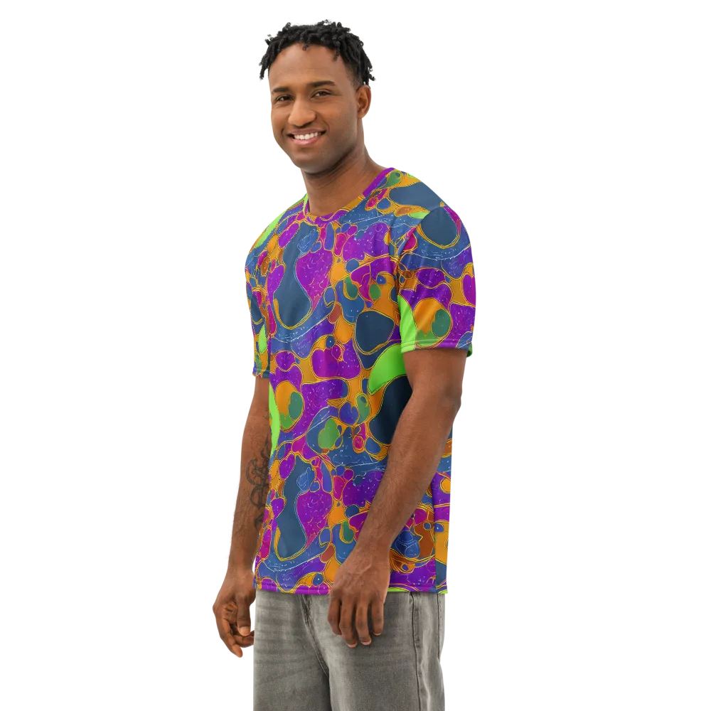 Vivid Bioform on Men's Cotton Crew Neck T-Shirt — Left Front