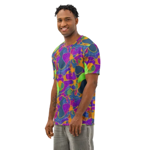 Vivid Bioform on a Men's Cotton Crew Neck T-Shirt