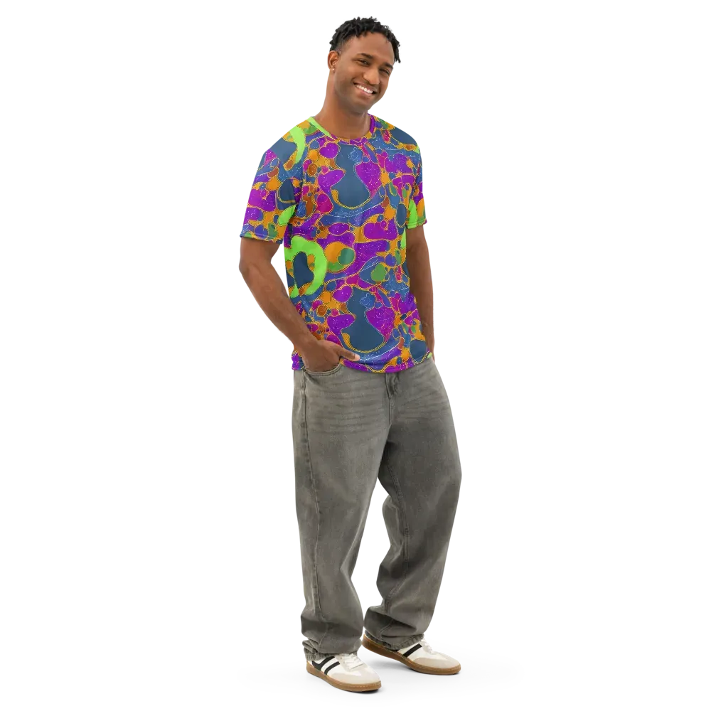 Vivid Bioform on Men's Cotton Crew Neck T-Shirt — Right Front