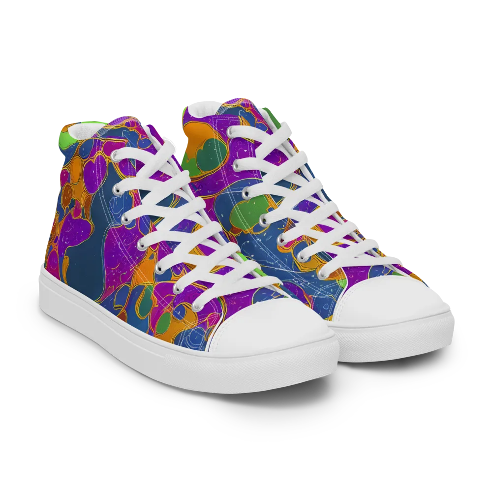 Vivid Bioform on Women's High Top Canvas Shoes — Right Front