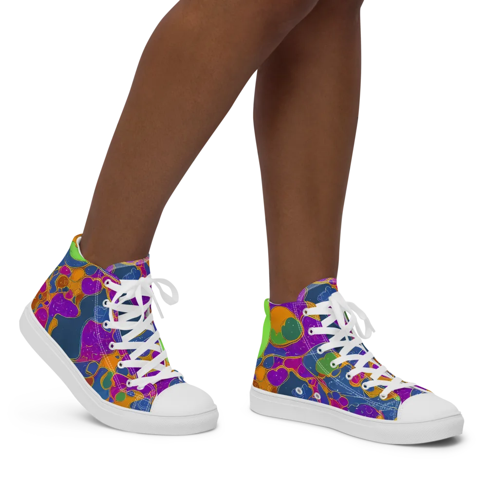 Vivid Bioform on Women's High Top Canvas Shoes — Right