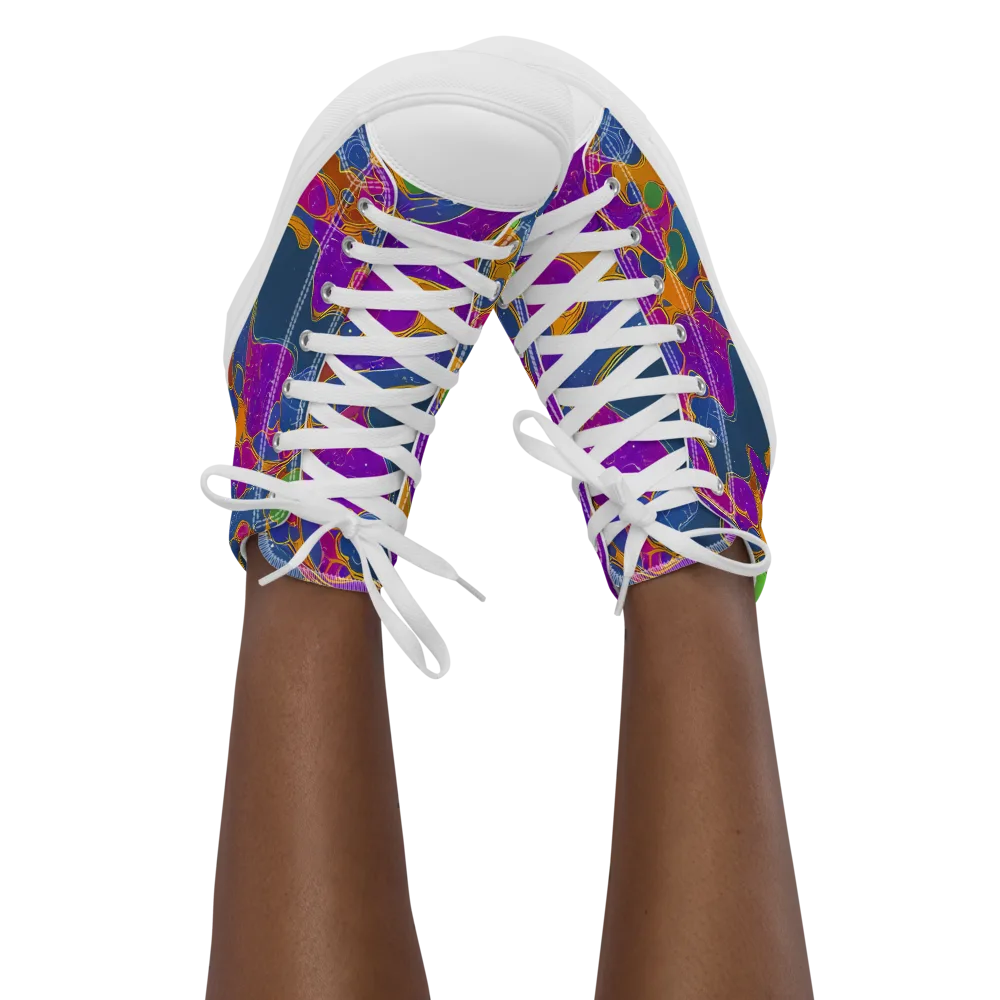 Vivid Bioform on Women's High Top Canvas Shoes — Front