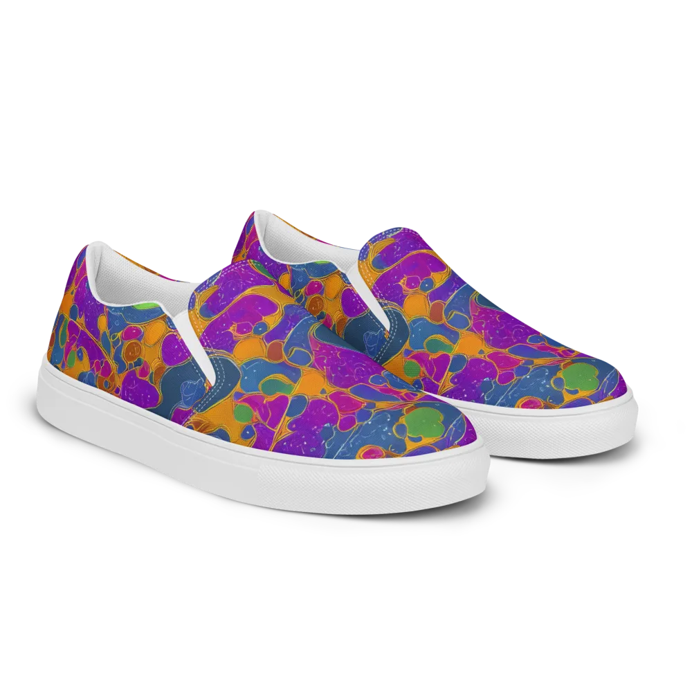 Vivid Bioform on Men's Slip-On Canvas Shoes — Right Front