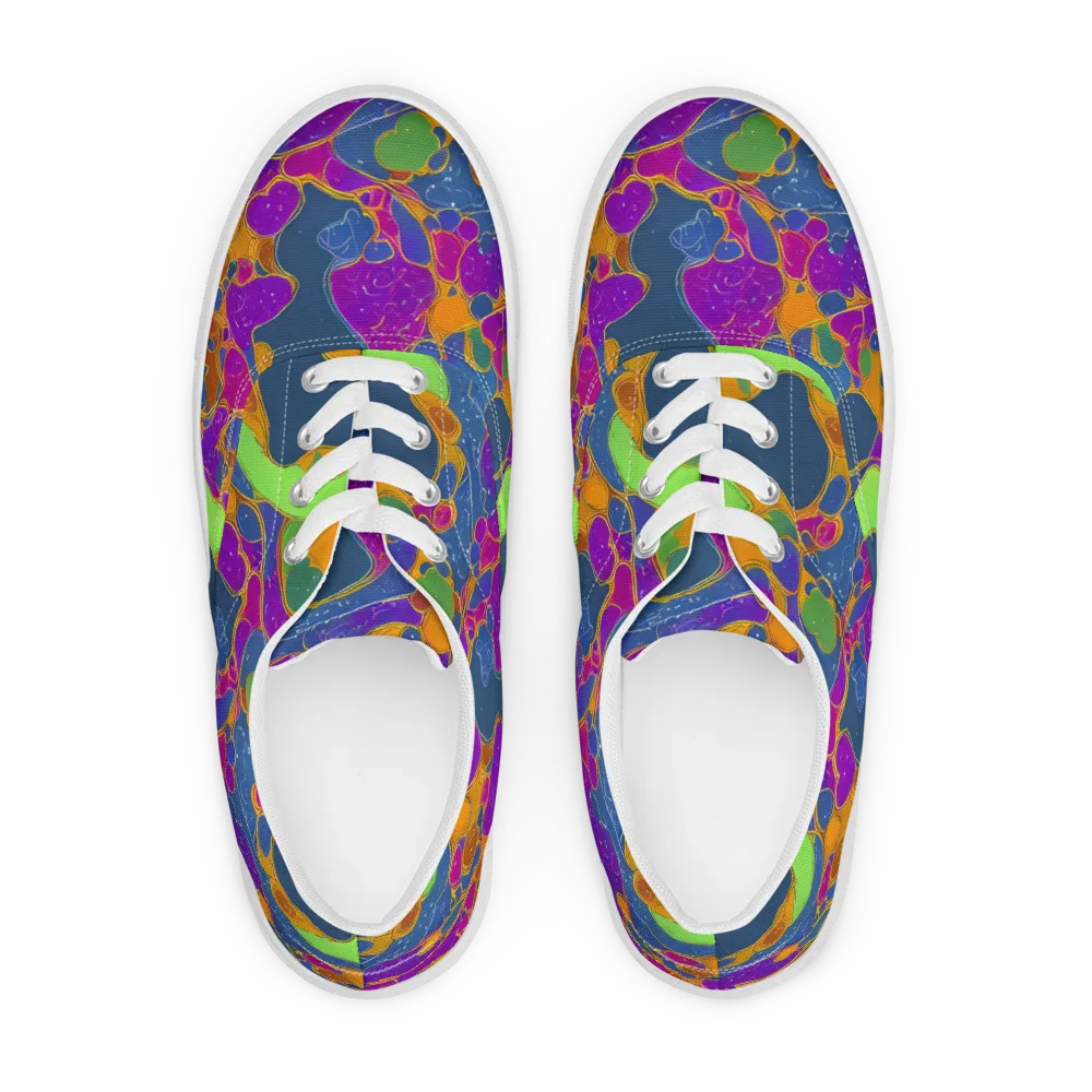 Vivid Bioform on Men's Lace-Up Canvas Shoes — Front