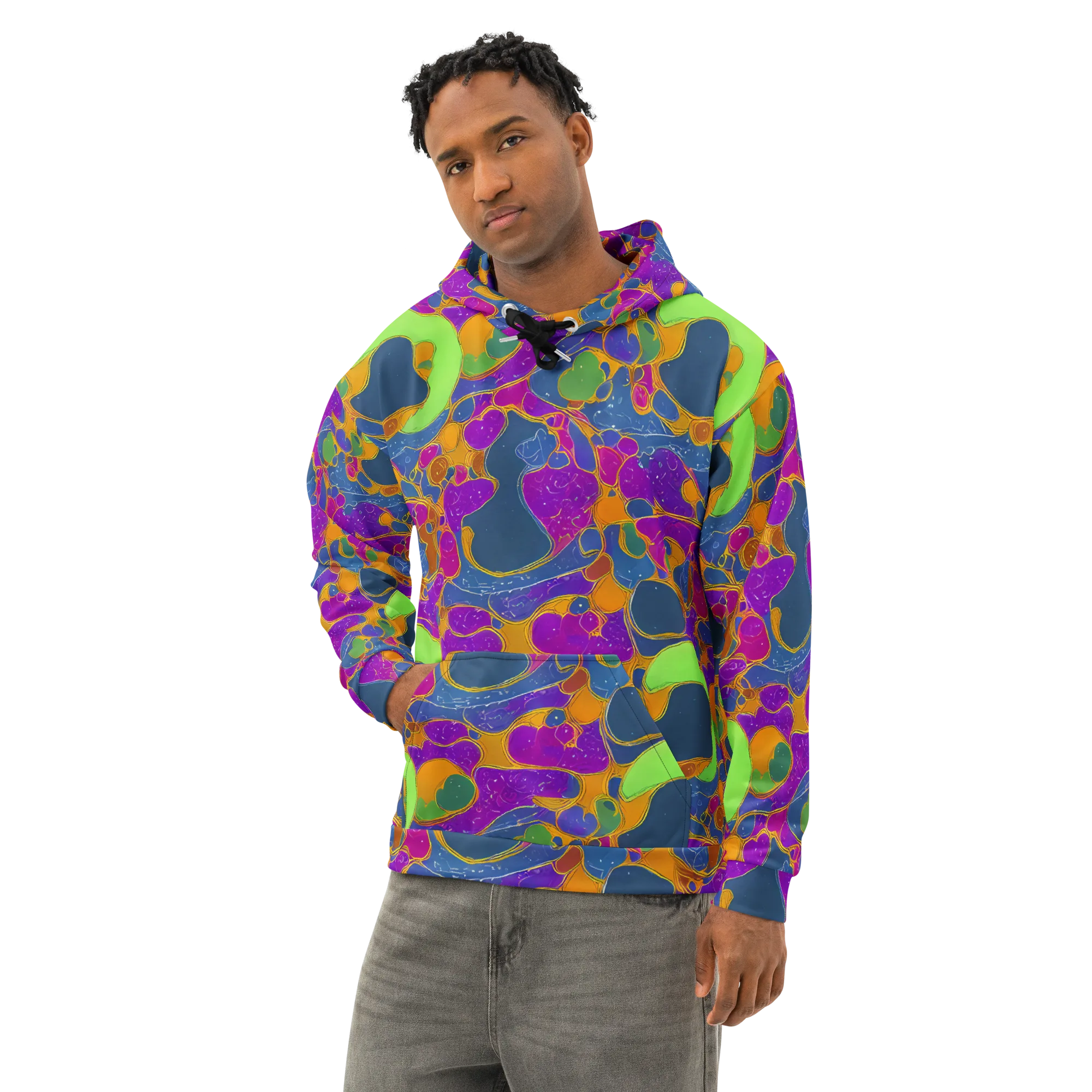 Vivid Bioform on Cotton Hoodie — Left Front