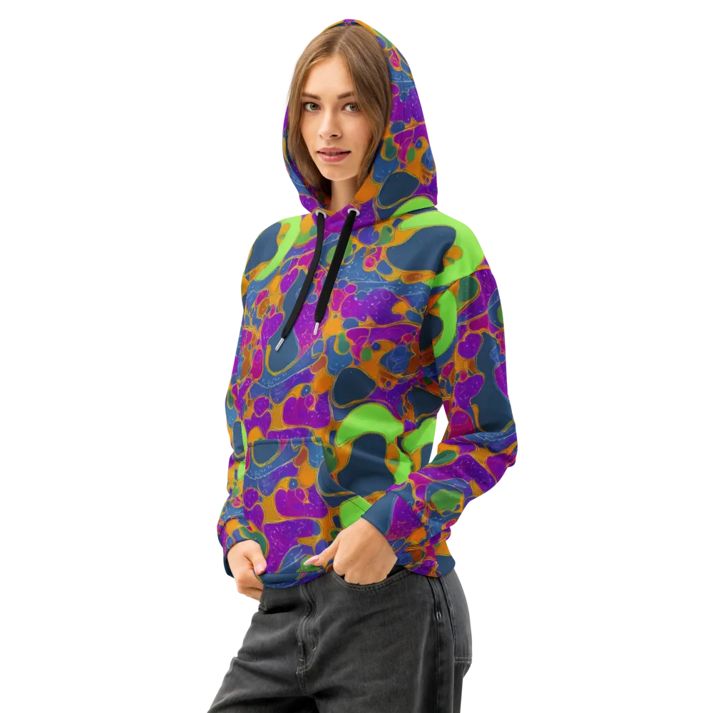 Vivid Bioform on Cotton Hoodie — Left Front