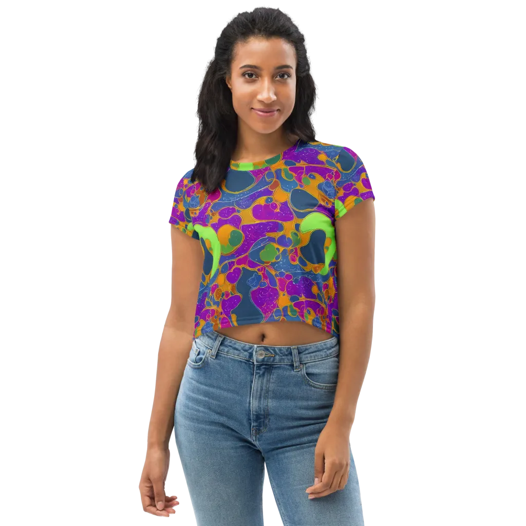 Vivid Bioform on Crop Tee — Front
