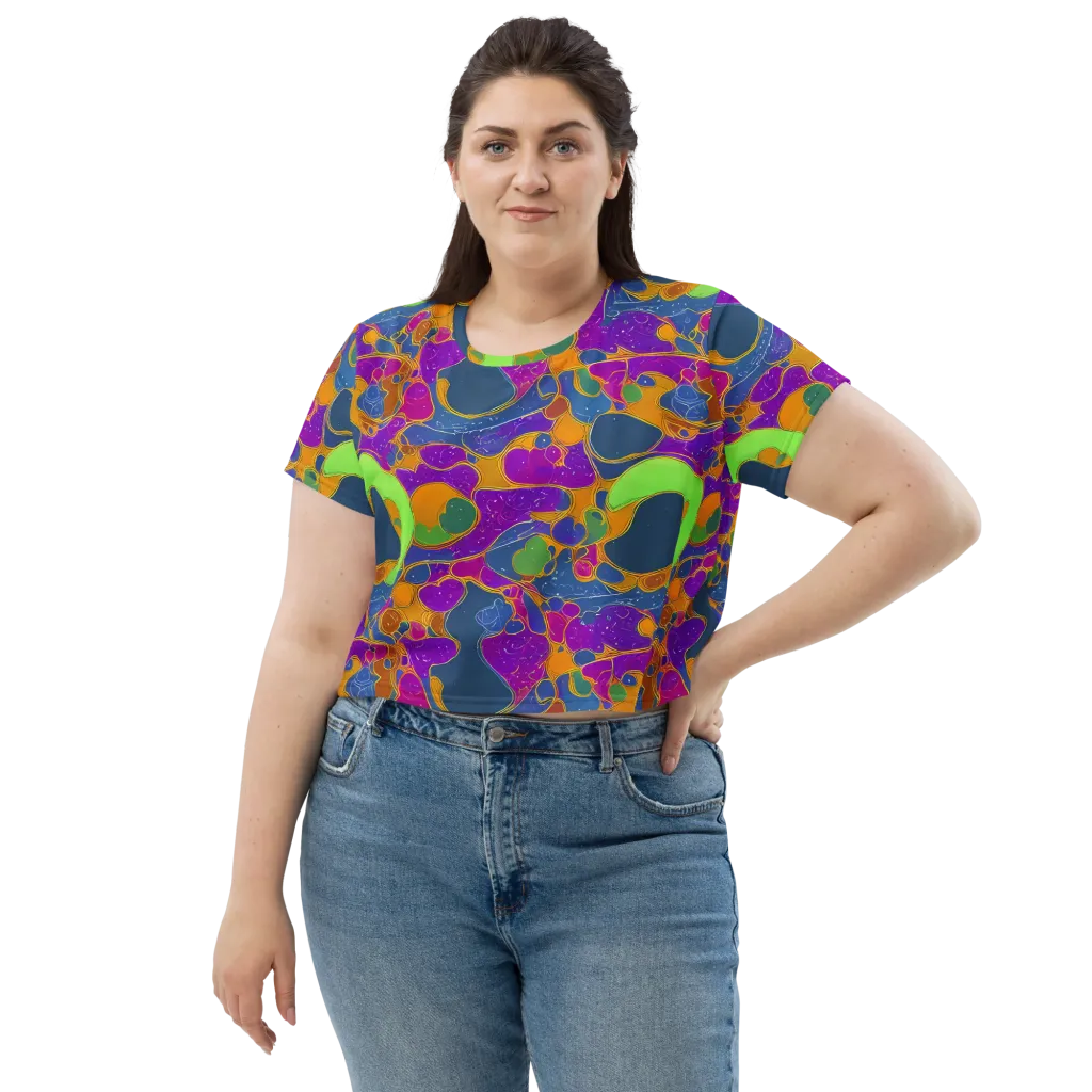 Vivid Bioform on Crop Tee — Front