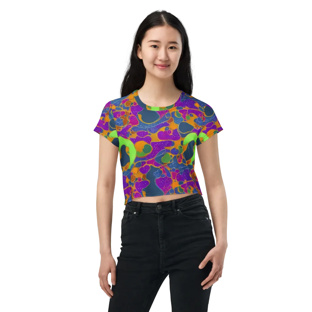 Vivid Bioform on Crop Tee — Front