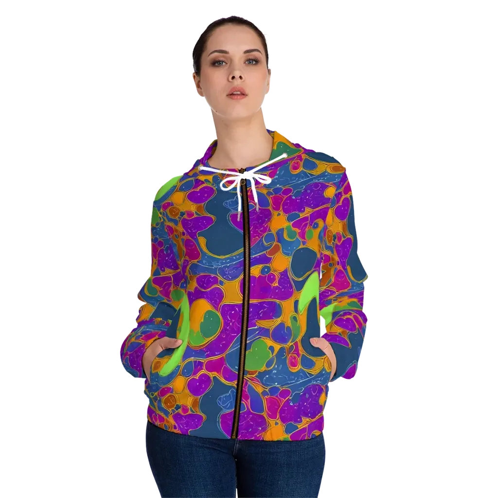 Vivid Bioform on Women's Full-Zip Hoodie — Front On Person