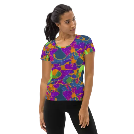 Vivid Bioform on a Women's Athletic T-Shirt