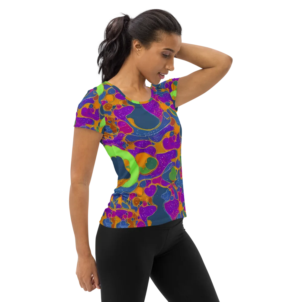 Vivid Bioform on Women's Athletic T-Shirt — Right