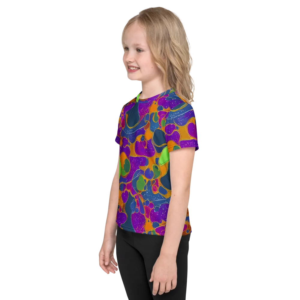 Vivid Bioform on Kids Crew Neck T-Shirt — Left