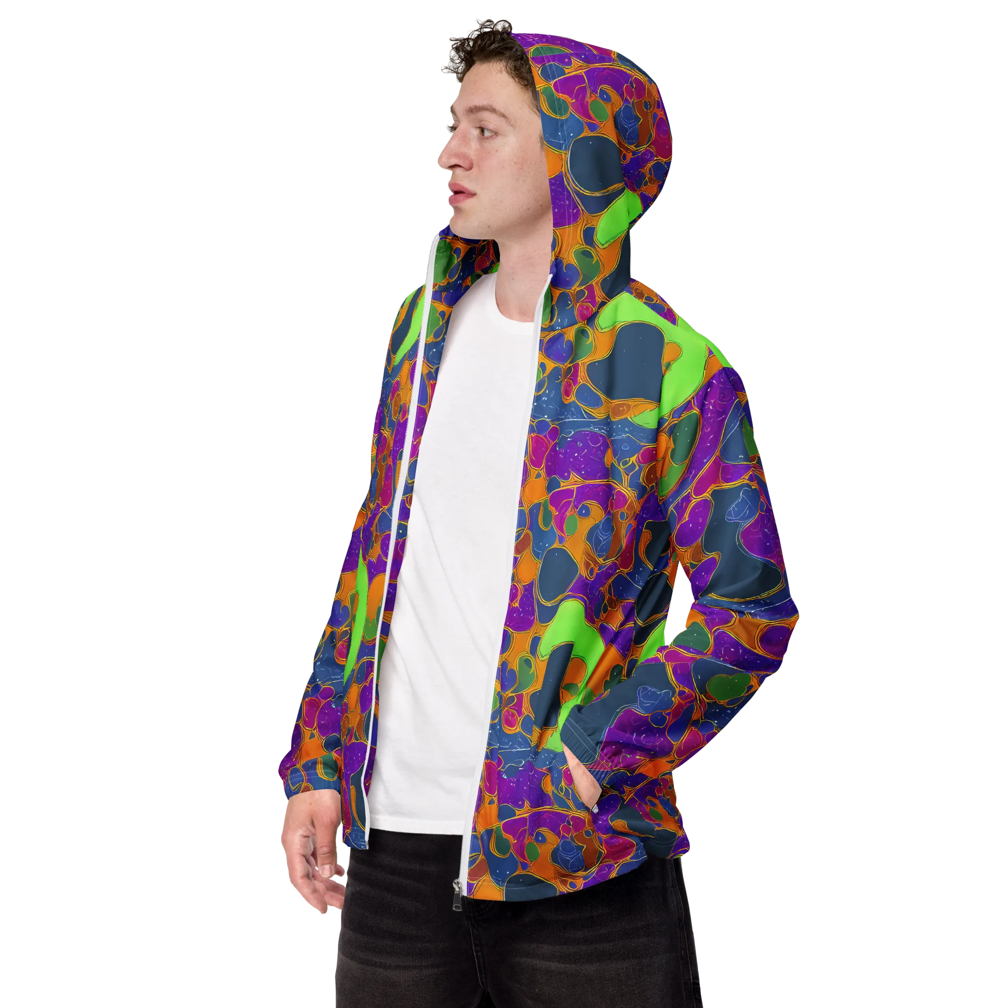 Vivid Bioform on Men's Windbreaker — Left Front