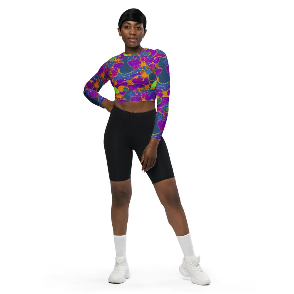 Vivid Bioform on Long Sleeve Crop Top — Front