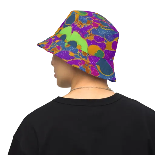 Vivid Bioform on a Reversible Bucket Hat