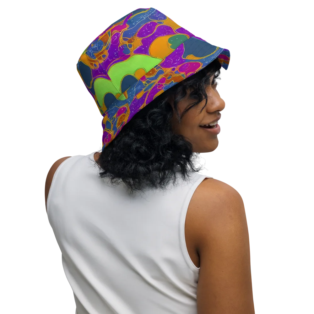 Vivid Bioform on Reversible Bucket Hat — Right Outside