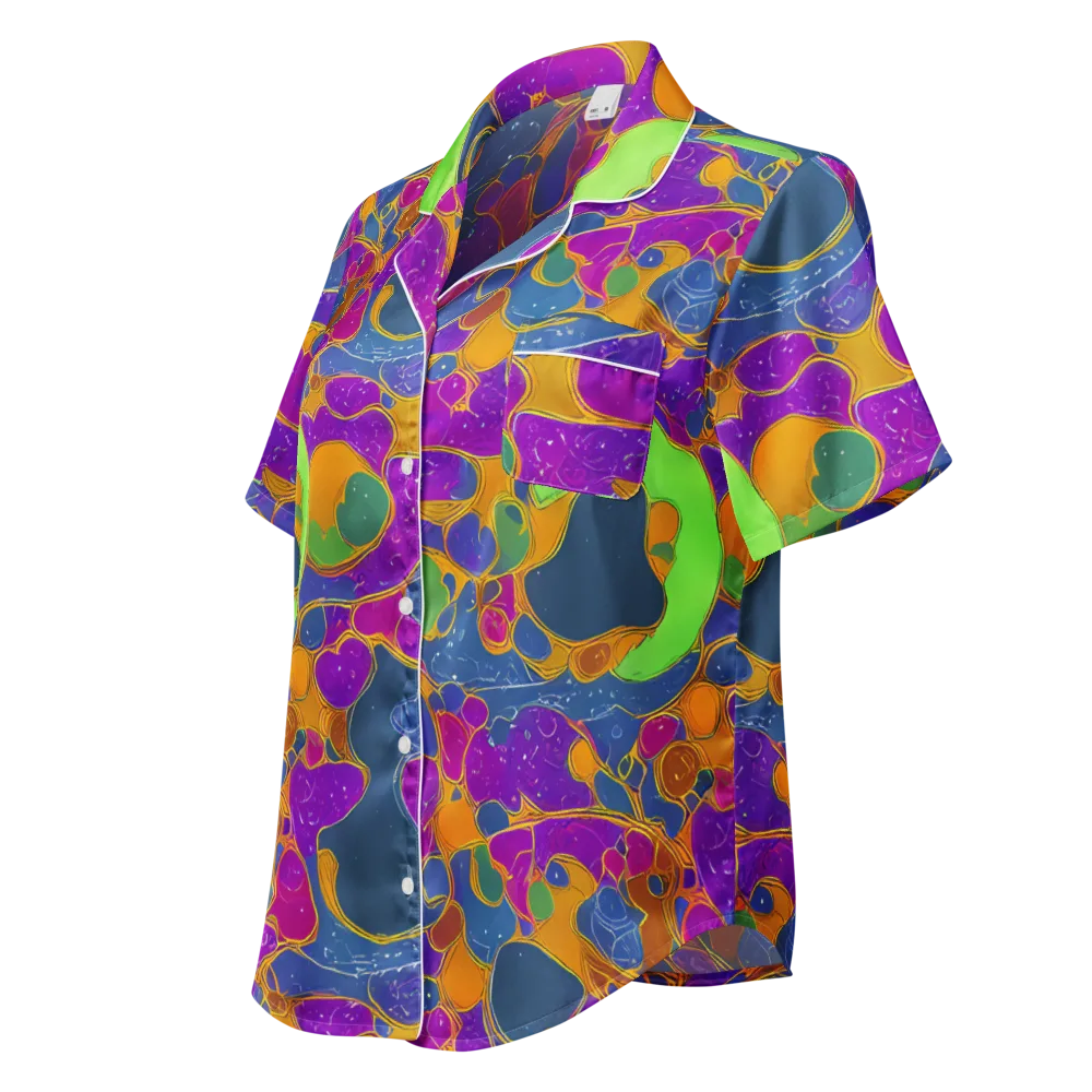 Vivid Bioform on Women's Short Sleeve Pajama Top — Left Front