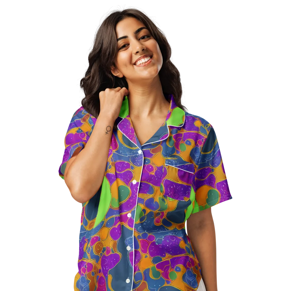 Vivid Bioform on Women's Short Sleeve Pajama Top — Front