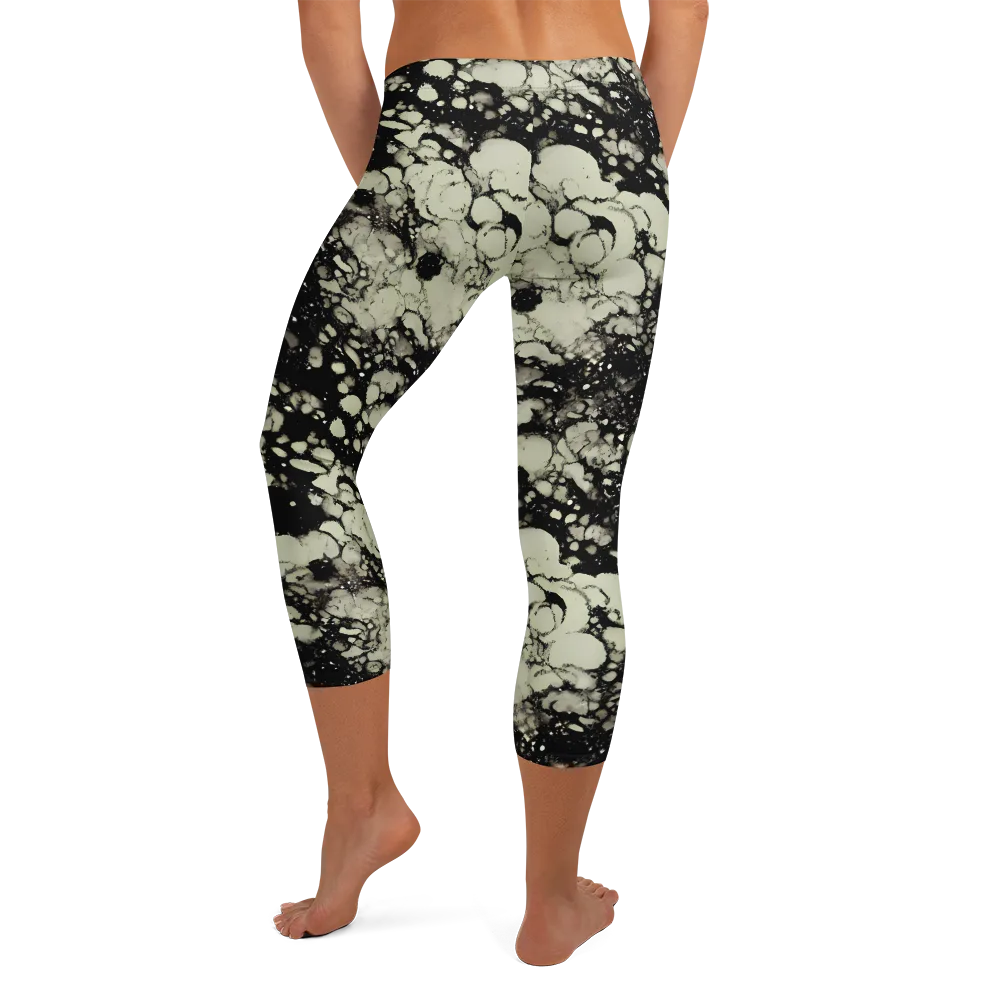 Inkstone Bloom on Capri Leggings — Back